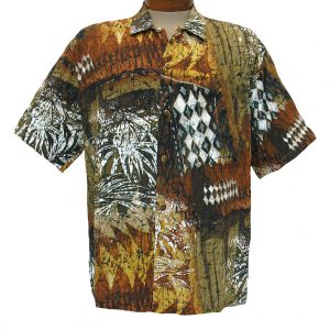 Men’s Jams World® Short Sleeve Crushed Rayon Retro Shirt – TapaJ Brown (XL, ONLY!)