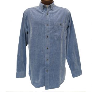 Men’s Basic Options® Long Sleeve Yarn Dyed Solid Corduroy Shirt, #81560-3 Blue