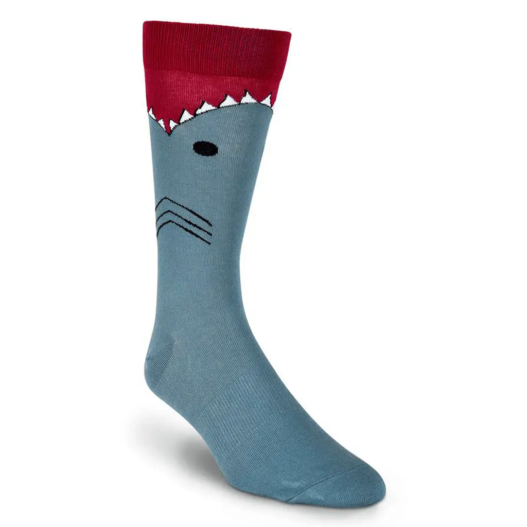 Men’s K. BELL® Novelty Crew Socks Shark, Slate Blue