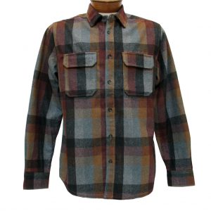 Men’s Jeremiah® Long Sleeve Poly Wool Brushed Twill Plaid Shirt, Heath Burgundy “USE COUPON J2 AT CHECK OUT”