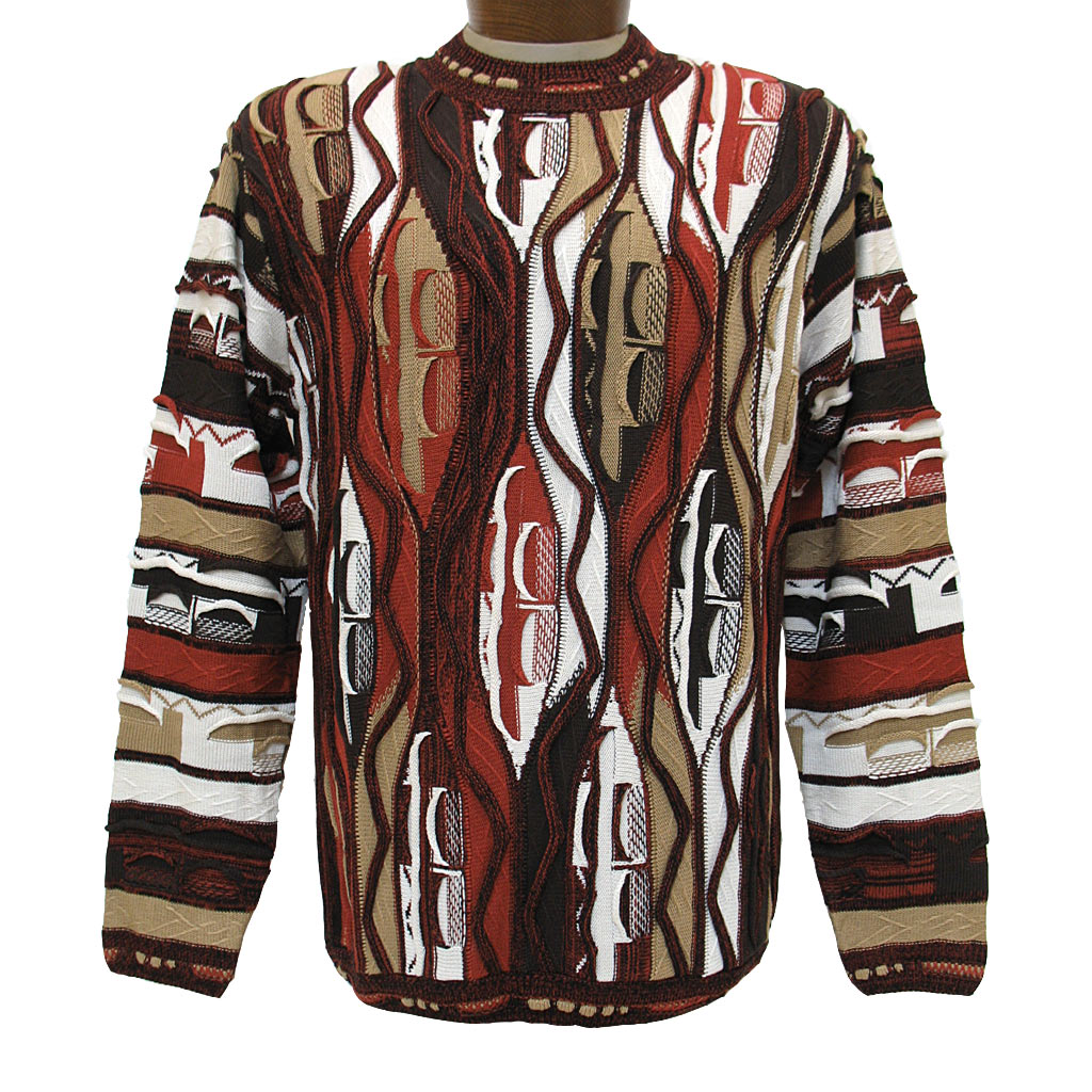 Men’s Steven Land Textured Crew Neck Sweater Made In The USA 130 Rust