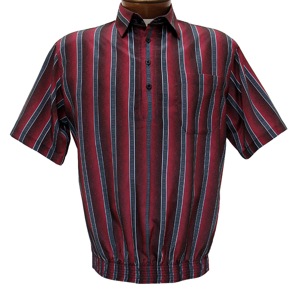 Men's Bassiri Microfiber-Polyester Short Sleeve Banded Bottom Shirt ...