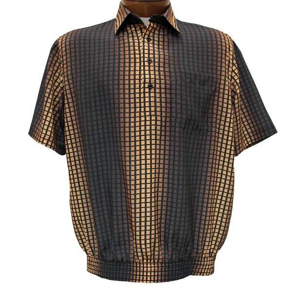 Men's Bassiri Microfiber-Polyester Short Sleeve Banded Bottom Shirt ...
