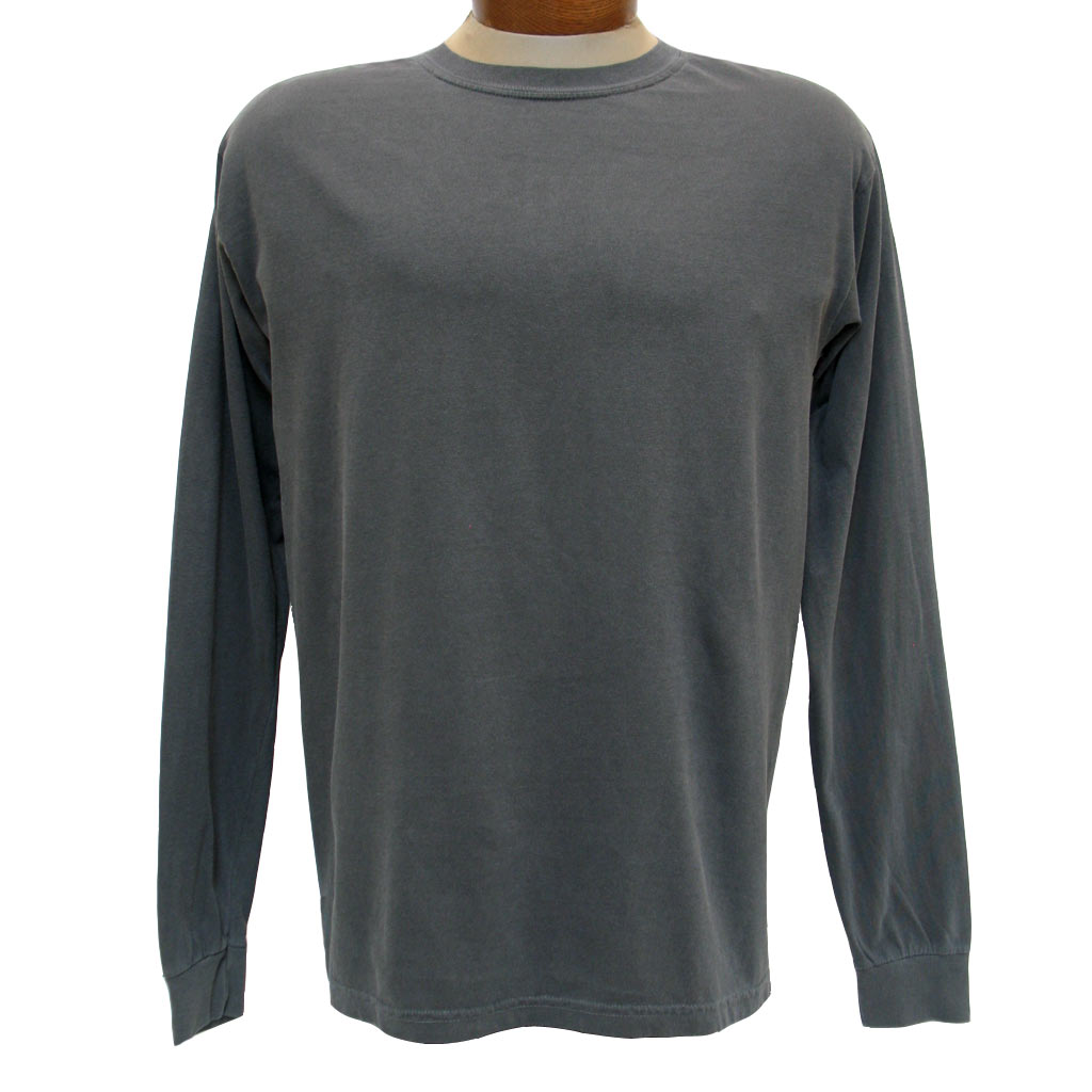 Men's R. Options by Basic Options Long Sleeve Pigment Dyed Tee, Charcoal
