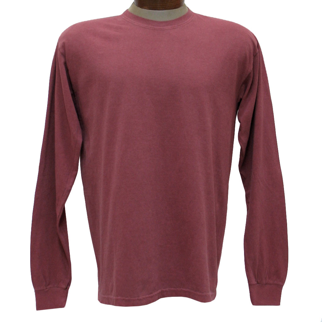 Men's R. Options by Basic Options Long Sleeve Pigment Dyed Tee, Brick