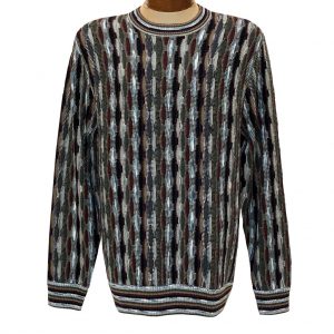 Men’s F/X Fusion Honeycomb Textured Novelty Crew Neck Sweater #3006 Port