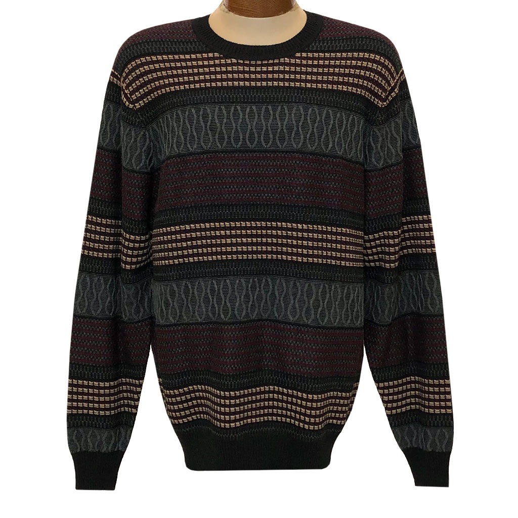 Men's F/X Fusion Textured Crew Neck Sweater #3010 Vino (XXL, ONLY ...