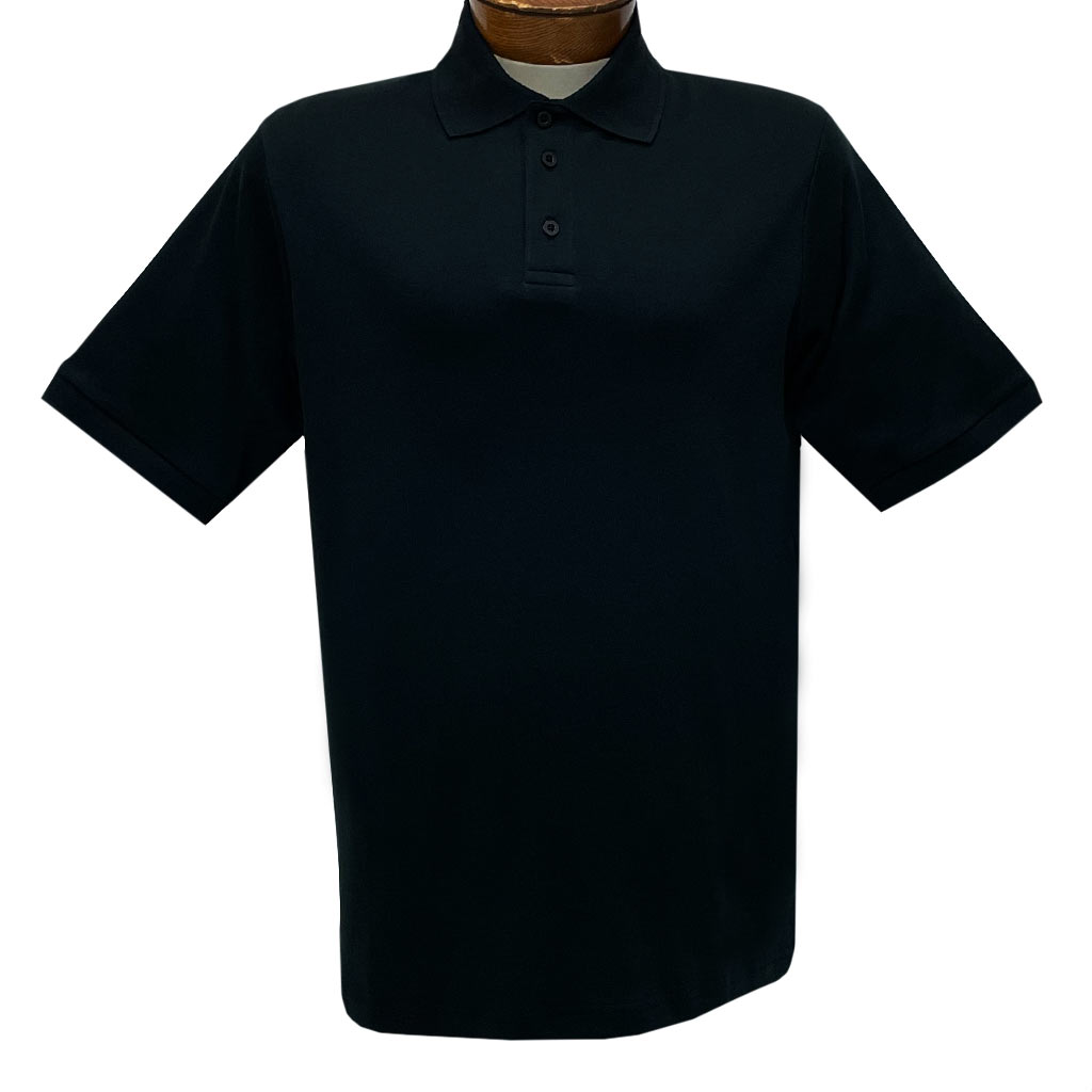 Men's Gionfriddo Super Soft Pima Cotton Short Sleeve Polo Shirt #GK-2003 Black