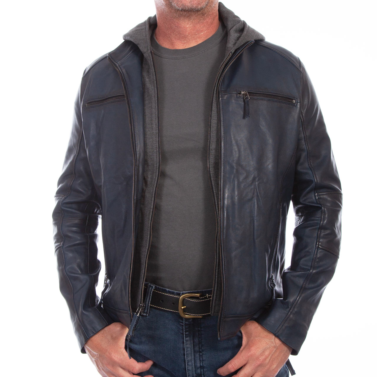 Men's Scully Soft Lambskin Leather Jacket With Zip Out Hoody #1056-193 ...
