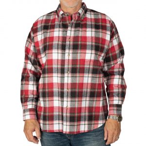 Men’s Woodland Trail By Palmland Long Sleeve 100% Cotton Woven Plaid Flannel Shirt #5900-308 Red (M & L, ONLY!)