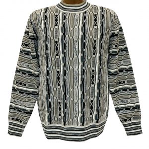 Men’s F/X Fusion Vertical Multi Stitch Textured Novelty Crew Neck Sweater #5008 Oatmeal