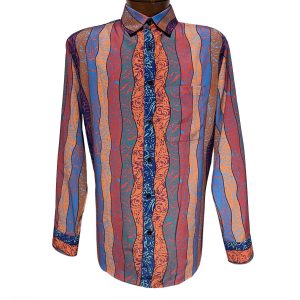 Men’s Bassiri Long Sleeve Button Front Sport Shirt With A Chest Pocket #6449 Multi