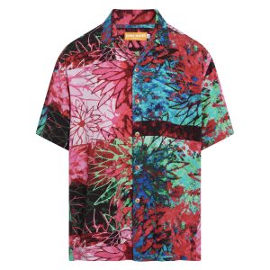Men’s Jams World Short Sleeve Original Crushed Rayon Retro Aloha Shirt, Fire Sky *SPECIAL PROMOTION, LIMITED AVAILABILITY!