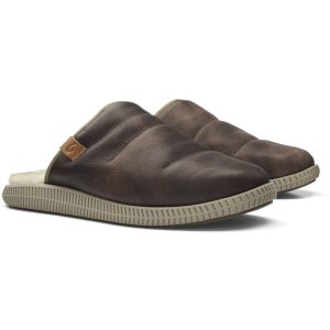 Men’s Olukai Mua ‘Ili Slide Slipper Premium Butter Soft Leather #10502-6321 Dark Wood
