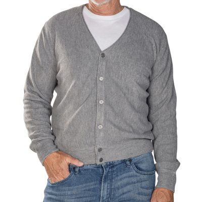 Men's Classics By Plamland, The Original Links Cardigan Sweater #4000, Grey Heather