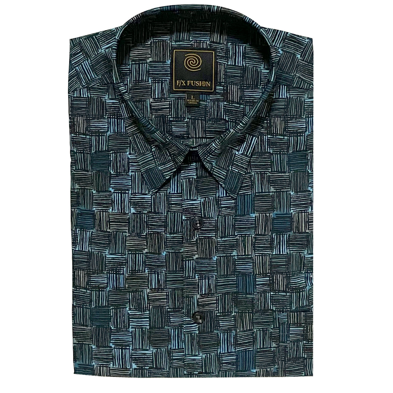 Men's F/X Fusion 100 Soft Cotton Digital Print Sport Shirt, Patchwork