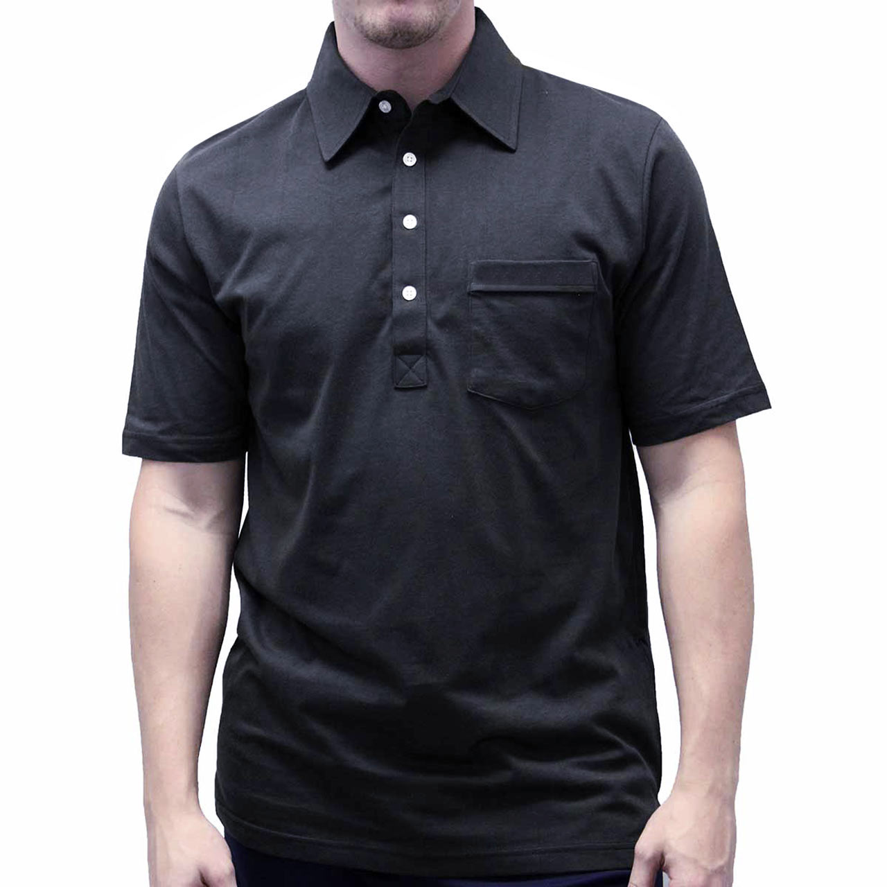 Men's Classics By Palmland Short Sleeve Shirt Open Bottom Solid Polo With Texture #6040, IN 7 COLORS