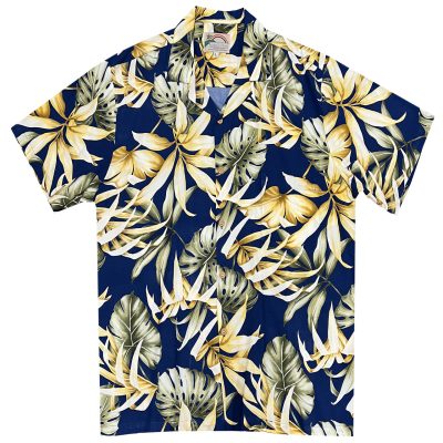 Men's Paradise Found Aloha Short Sleeve Hawaiian Camp Shirt, Rainforest, Navy