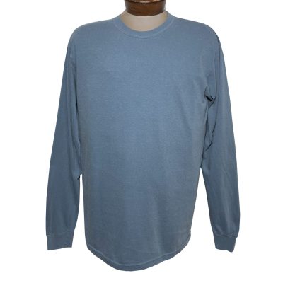 Men's R. Options Long Sleeve Pigment Dyed Crew Neck Tee, #8900 Blue Jean