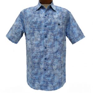 Men’s Weekender® Short Sleeve Silk Blend Shirt, Pelago #M031482 Blue Lagoon (M, ONLY!)